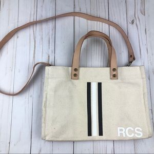 Parker Thatch Striped Canvas & Leather Bag Mono